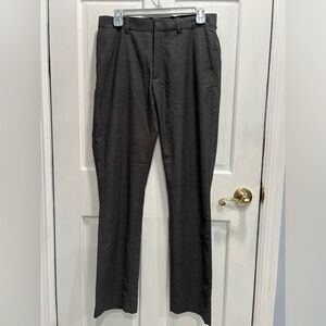 H&M Regular Fit Straight Leg Gray Work Slacks Trousers SZ US 32R EU 46 Pre Loved